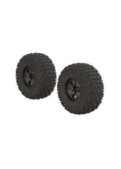 ARA550087 Arrma Dboots 'Fortress SC' Tire Set Glued Gun Metal (2)