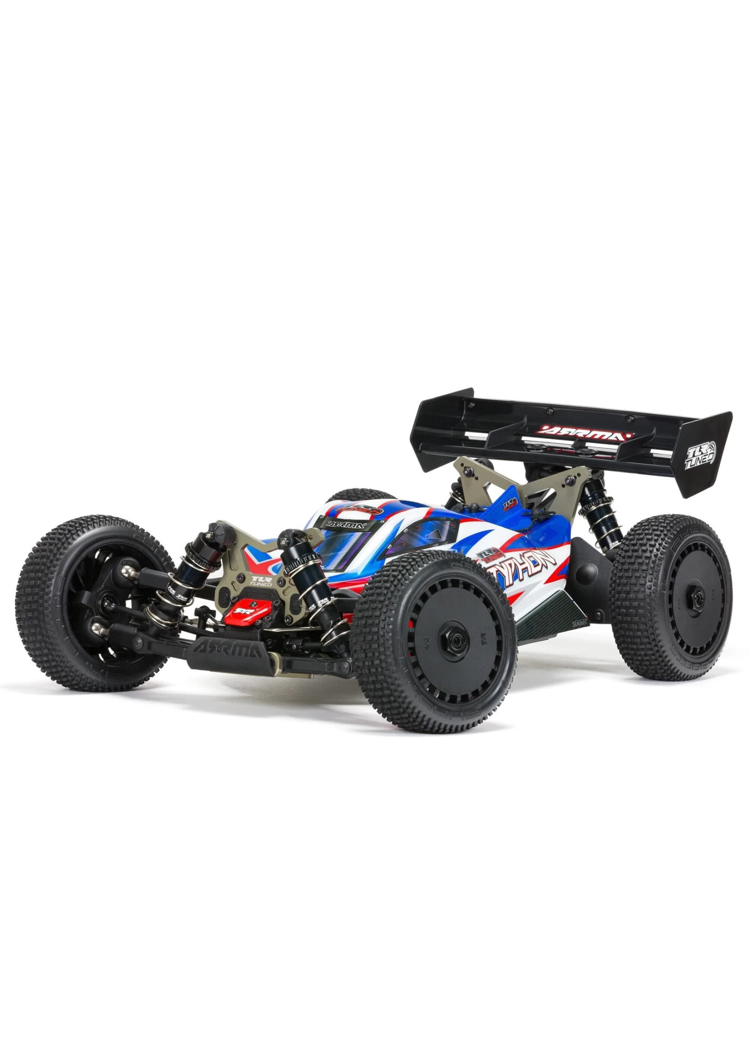 ARA8406 ARRMA 1/8 TLR Tuned TYPHON 6S 4WD BLX Buggy RTR, Red/Blue 1 ARA8406 ARRMA 1/8 TLR Tuned TYPHON 6S 4WD BLX Buggy RTR, Red/Blue