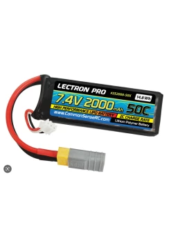 2S2000-50X Common Sense RCLectron Pro 7.4V 2000mAh 50C Lipo Battery With XT60 Connector + CSRC Adapter For XT60 Batteries To Popular RC Vehicles