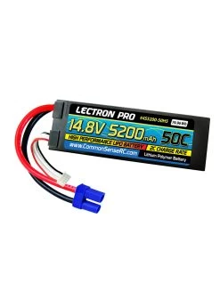CSRC4S5200-50H5 Common Sense RC Lectron Pro 14.8V 5200mAh 50C Lipo Battery Hard Case With EC5 Connector