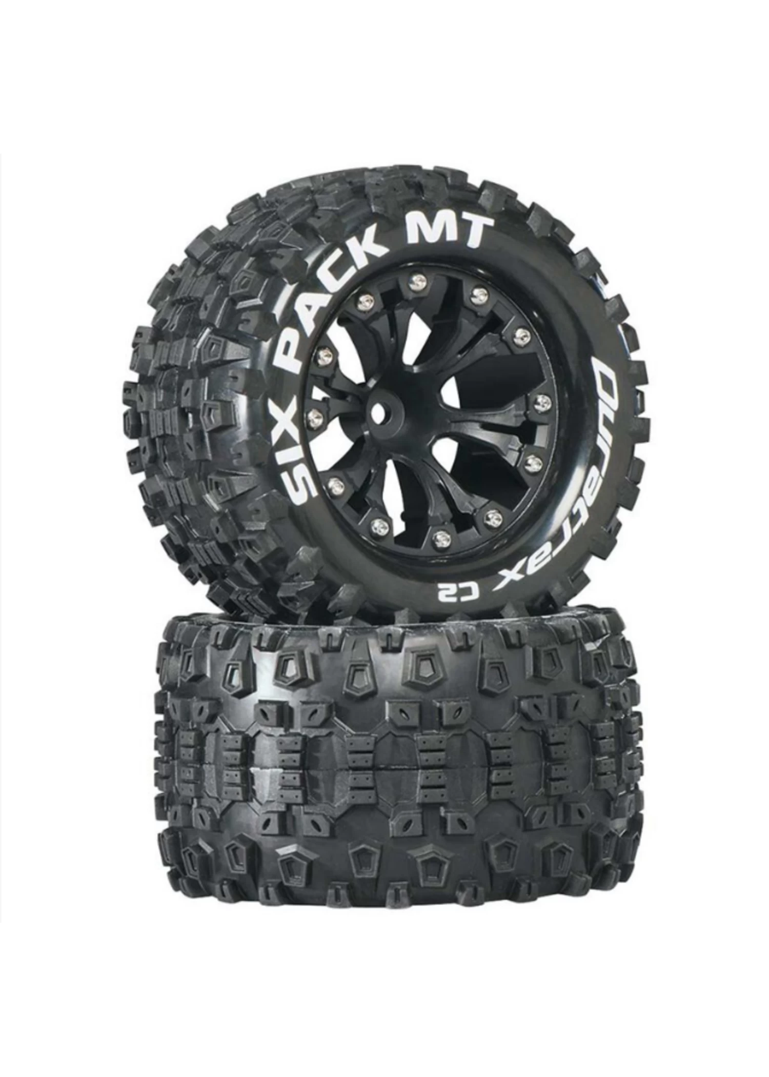 DTXC3522 Duratrax Six-Pack MT 2.8'' 2WD Mounted 1/2'' Offset Tires, Black (2) 1 DTXC3522 Duratrax Six-Pack MT 2.8'' 2WD Mounted 1/2'' Offset Tires, Black (2)
