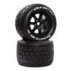 DTXC5626 Duratrax Bandito MT Belt 3.8" Mounted Front/Rear Tires 0 Offset 17mm, Black (2)