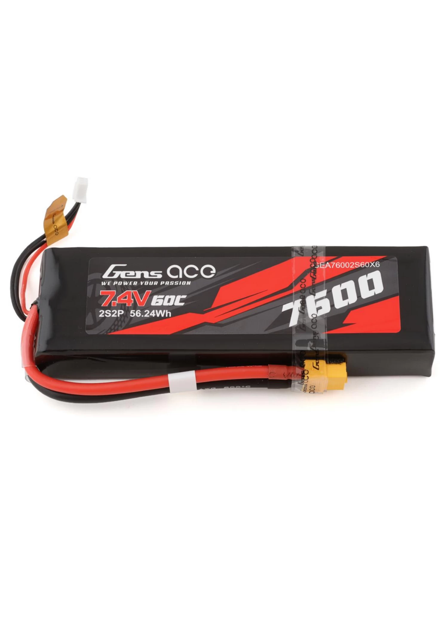 GEA76002S60X6 Gens Ace 7600mAh 7.4V 60C 2S2P Lipo Battery Pack With XT60 Plug 1 GEA76002S60X6 Gens Ace 7600mAh 7.4V 60C 2S2P Lipo Battery Pack With XT60 Plug