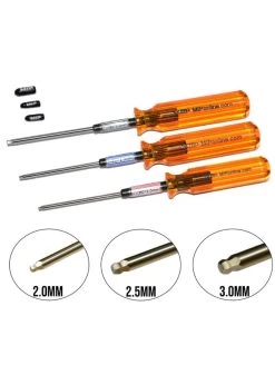 MIP9506 MIP Hex Driver Ball Wrench Set, Metric, 2.0/2.5/3.0mm, 3pcs