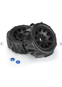 PRO10202-10 Pro-Line Dumont 5.7" Sand/Snow Pre-Mounted Tires W/Raid Wheels (Black) (2) (Medium) W/24mm Hex