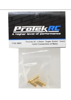 PTK-5022 ProTek RC 5.0mm "Super Bullet" Solid Gold Connectors (4 Male)