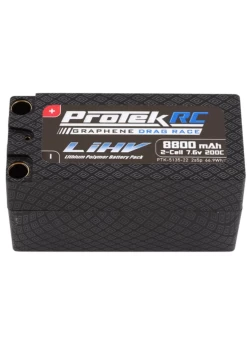 PTK-5135-22 ProTek RC 2S 200C 2s5p Si-Graphene Drag Race Shorty LiPo Battery (7.6V/8800mAh) W/8mm Connectors