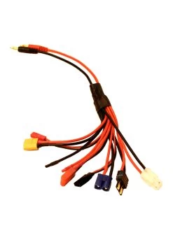 RCE1624 Racers Edge 8-Function Charge Adapter To Male 4mm Bullets-300mm Wire