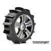 ROPR5004-CB Roapex Paddle 1/8 Buggy Tires, Mounted On Chrome Black Wheels, 17mm Hex (1 Pair)