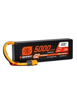SPMX52S50H3 Spektrum 7.4V 5000mAh 2S 50C Smart LiPo G2 Hard Case: IC3