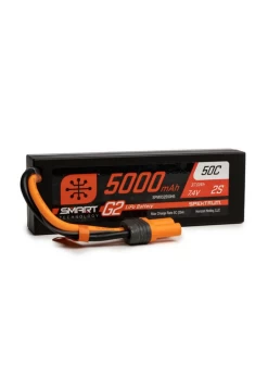 SPMX52S50H5 Spektrum 7.4V 5000mAh 2S 50C Smart LiPo G2 Hard Case: IC5