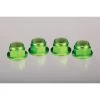 TRA1747G Traxxas Nuts, Aluminum, Flanged, Serrated (4mm) (green-anodized) (4)