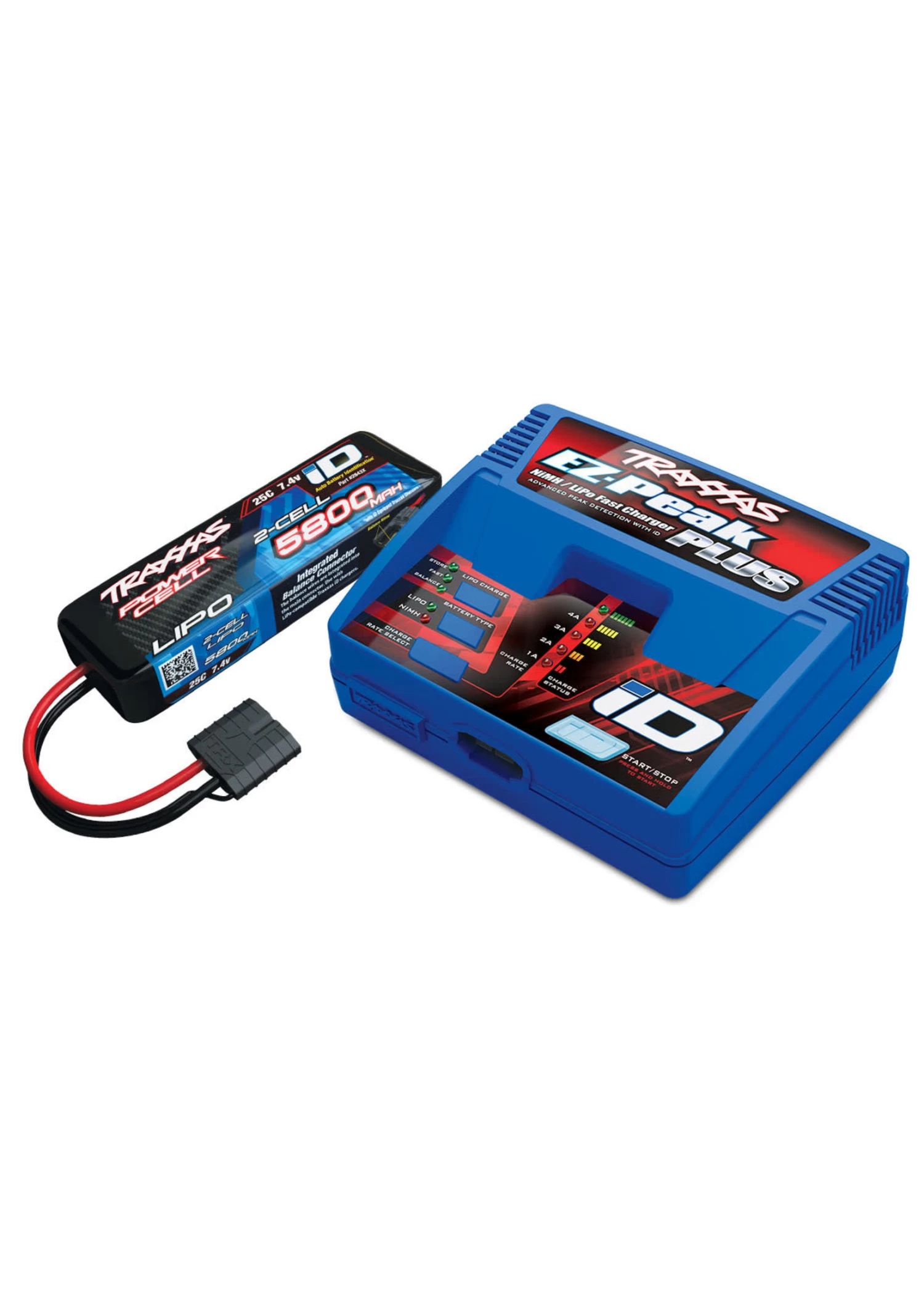 TRA2992 Traxxas Battery/charger Completer Pack (includes #2970 ID Charger (1), #2843X 5800mAh 7.4V 2-cell 25C LiPo Battery (1)) 1 TRA2992 Traxxas Battery/charger Completer Pack (includes #2970 ID Charger (1), #2843X 5800mAh 7.4V 2-cell 25C LiPo Battery (1))
