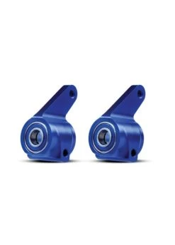 TRA3636A Traxxas Steering Blocks, Rustler/Stampede/Bandit (2), 6061-T6 Aluminum (blue-anodized)/ 5x11mm Ball Bearings (4)