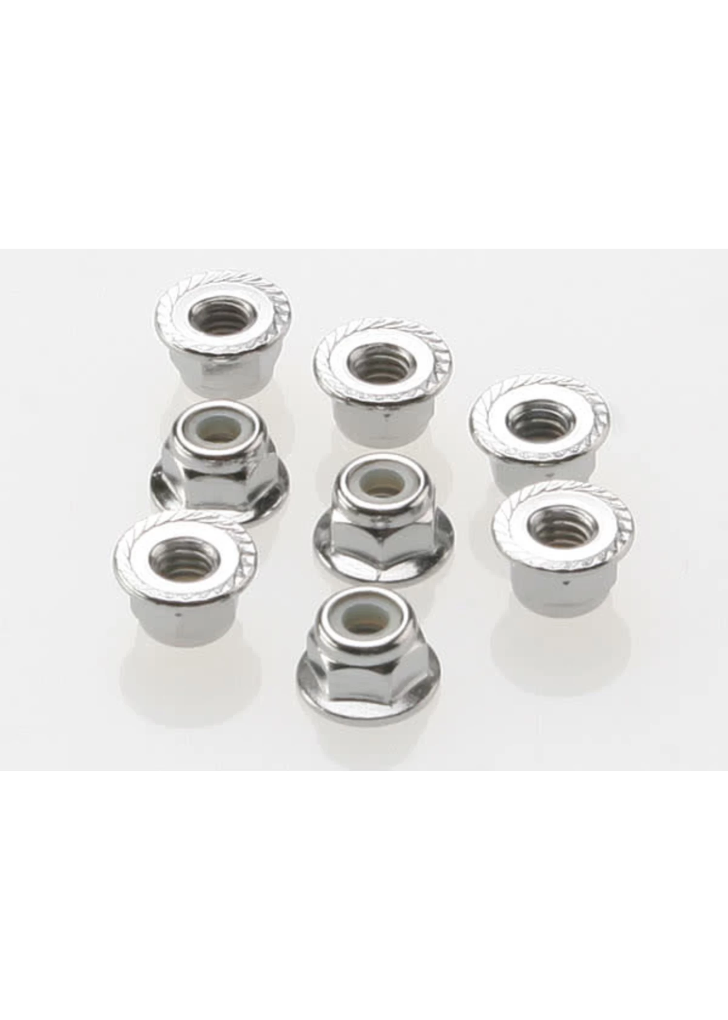 TRA3647 Traxxas Nuts, 4mm Flanged Nylon Locking (steel, Serrated) (8) 1 TRA3647 Traxxas Nuts, 4mm Flanged Nylon Locking (steel, Serrated) (8)