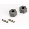 TRA3654 Traxxas Wheel Hubs, Hex (tall Offset, Rustler/Stampede Front) (2)/ Axle Pins (2.5x10mm) (2)
