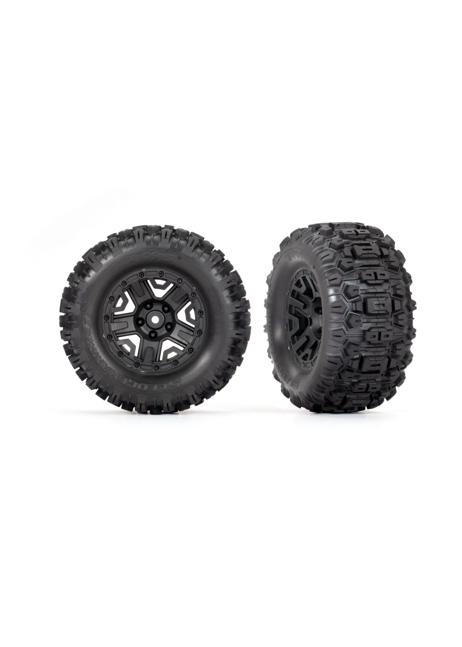 TRA3778 Traxxas Tires & Wheels, Assembled, Glued (black 2.8' Wheels, Sledgehammer Tires, Foam Inserts) (electric Rear) (2) (TSM Rated) 1 TRA3778 Traxxas Tires & Wheels, Assembled, Glued (black 2.8' Wheels, Sledgehammer Tires, Foam Inserts) (electric Rear) (2) (TSM Rated)