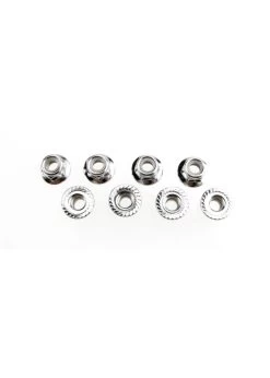 TRA5147X Traxxas Nuts, 5mm Flanged Nylon Locking (steel, Serrated) (8)