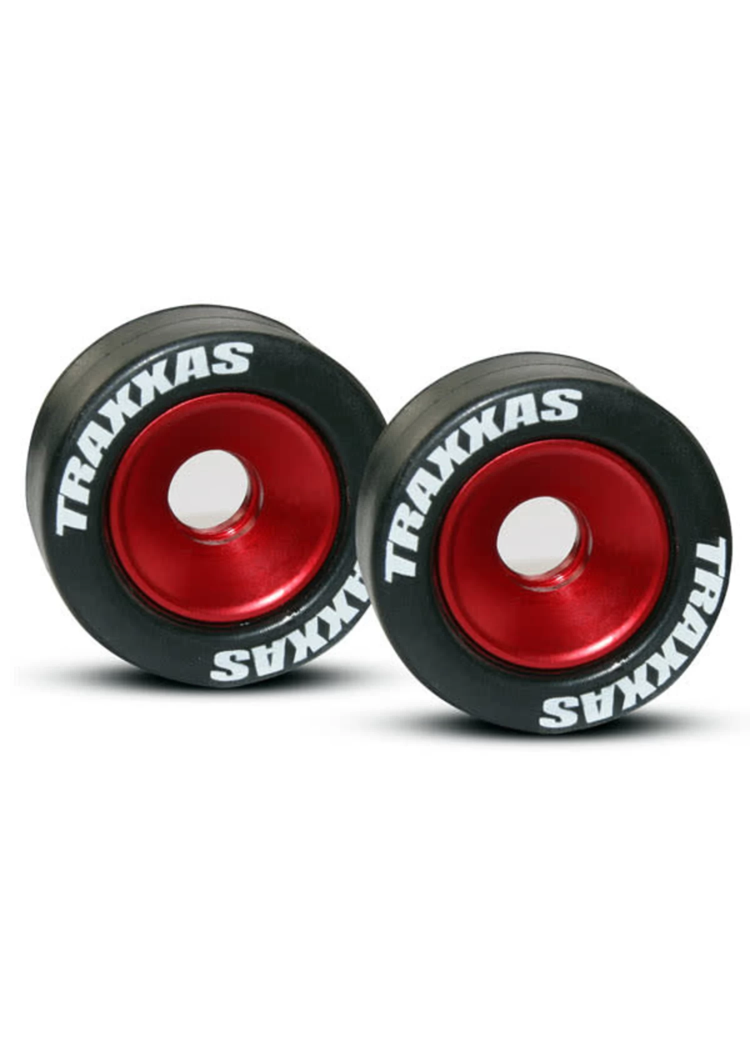 TRA5186 Traxxas Wheels, Aluminum (red-anodized) (2)/ 5x8mm Ball Bearings (4)/ Axles (2)/ Rubber Tires (2) 1 TRA5186 Traxxas Wheels, Aluminum (red-anodized) (2)/ 5x8mm Ball Bearings (4)/ Axles (2)/ Rubber Tires (2)