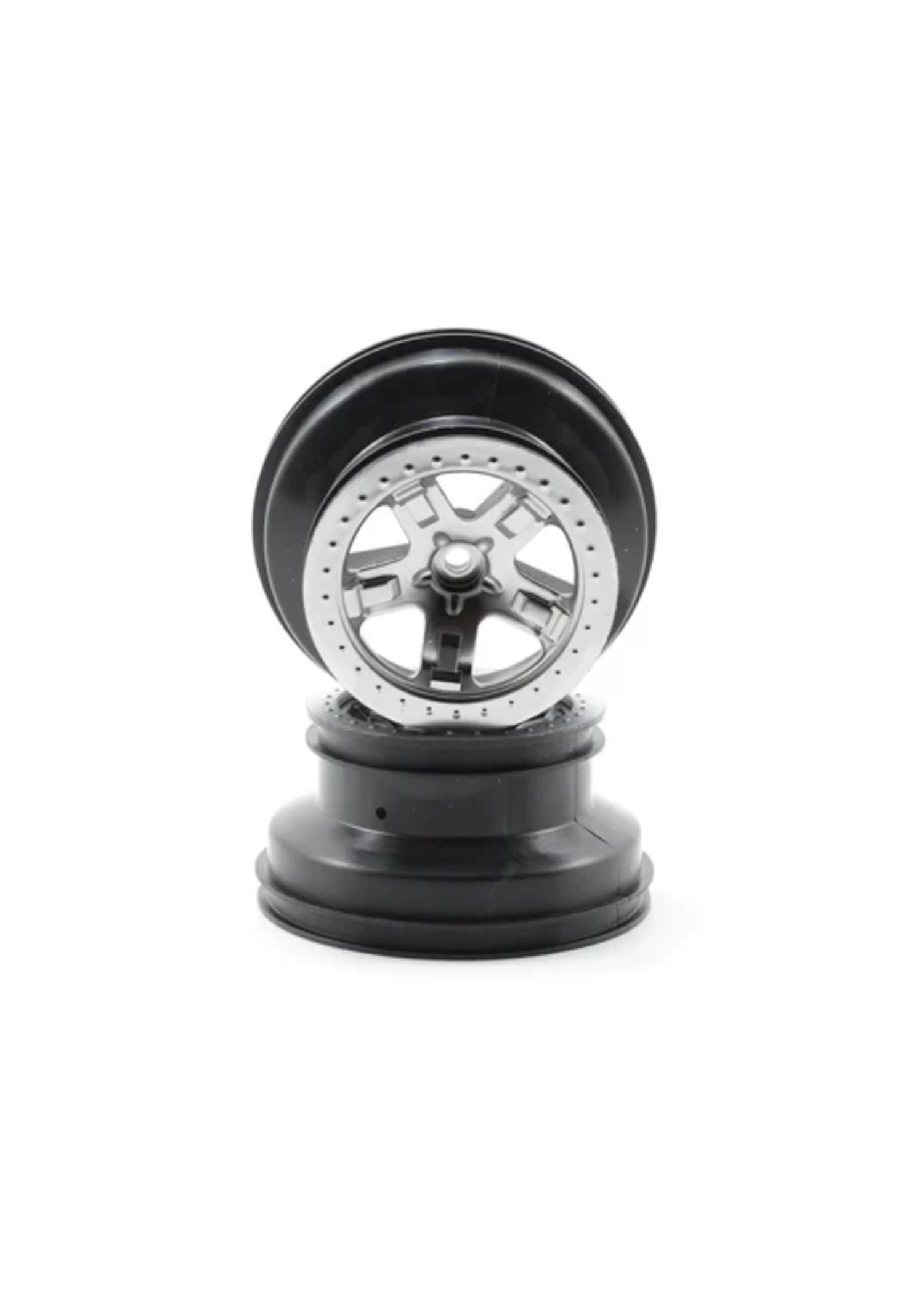 TRA5872 Traxxas Wheels, SCT Satin Chrome, Beadlock Style, Dual Profile (2.2' Outer, 3.0' Inner) (4WD Front/rear, 2WD Rear Only) 1 TRA5872 Traxxas Wheels, SCT Satin Chrome, Beadlock Style, Dual Profile (2.2' Outer, 3.0' Inner) (4WD Front/rear, 2WD Rear Only)