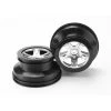 TRA5872X Traxxas Wheels, SCT Satin Chrome, Black Beadlock Style SCT, Dual Profile (2.2” Outer, 3.0” Inner) (4WD Front/rear, 2WD Rear Only) (2)