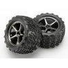 TRA7174A Traxxas Tires And Wheels, Assembled, Glued (Gemini Black Chrome Wheels, Talon Tires, Foam Inserts) (2)