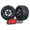 TRA7772A Traxxas Tires & Wheels, Assembled, Glued (X-Maxx Black Chrome Wheels, Maxx AT Tires, Foam Inserts) (left & Right) (2)