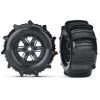 TRA7773 Traxxas Tires & Wheels, Assembled, Glued (X-Maxx Black Wheels, Paddle Tires, Foam Inserts) (left & Right) (2)