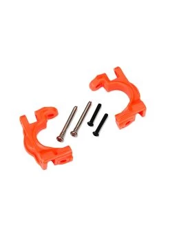 TRA9032T Traxxas Caster Blocks (C-Hubs), Extreme Heavy Duty, Orange (Left & Right)/ 3x32mm Hinge Pins (2)/ 3x20mm Bcs (2) (For Use With #9080 Upgrade Kit)