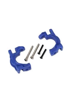 TRA9032X Traxxas Caster Blocks (C-Hubs), Extreme Heavy Duty, Blue (Left & Right)/ 3x32mm Hinge Pins (2)/ 3x20mm Bcs (2) (For Use With #9080 Upgrade Kit)