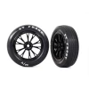 TRA9474 Traxxas Tires & Wheels, Assembled, Glued (Weld Gloss Black Wheels, Tires, Foam Inserts) (front) (2)