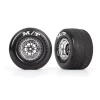 TRA9475R Traxxas Tires & Wheels, Assembled, Glued (Weld Chrome With Black Wheels, Tires, Foam Inserts) (rear) (2)